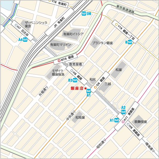 銀座あけぼの 銀座本店地図